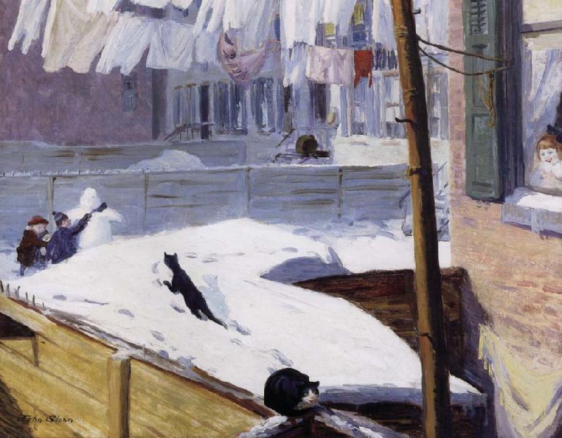 John sloan Backyards,Greenwich Village china oil painting image